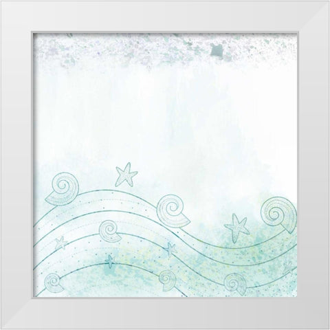 Splatter Sea White Modern Wood Framed Art Print by Allen, Kimberly