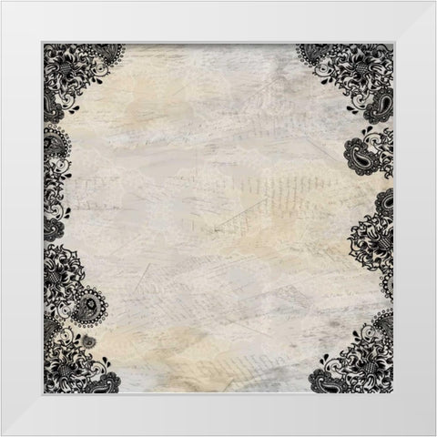 Sunflowers and Paisleys White Modern Wood Framed Art Print by Allen, Kimberly
