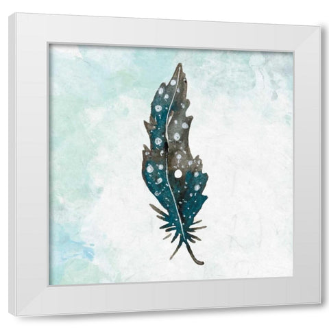 Feathered Blues 1 White Modern Wood Framed Art Print by Allen, Kimberly