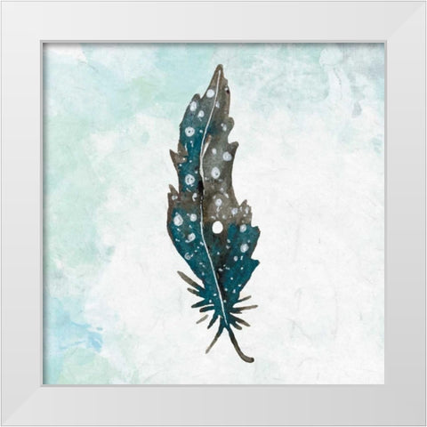 Feathered Blues 1 White Modern Wood Framed Art Print by Allen, Kimberly