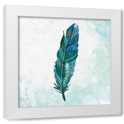 Feathered Blues 2 White Modern Wood Framed Art Print by Allen, Kimberly