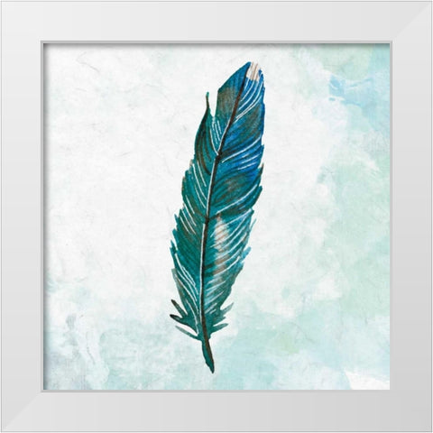 Feathered Blues 2 White Modern Wood Framed Art Print by Allen, Kimberly