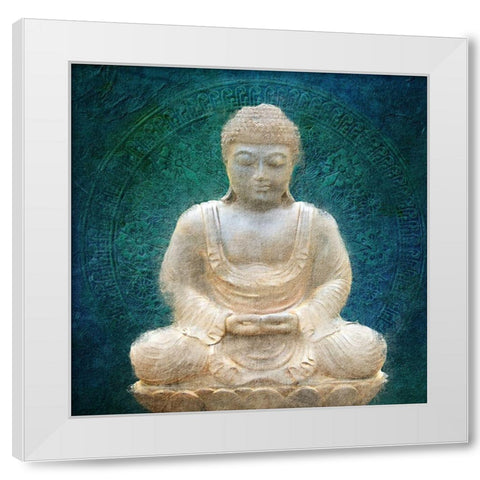 Serenity Blue White Modern Wood Framed Art Print by Kimberly, Allen