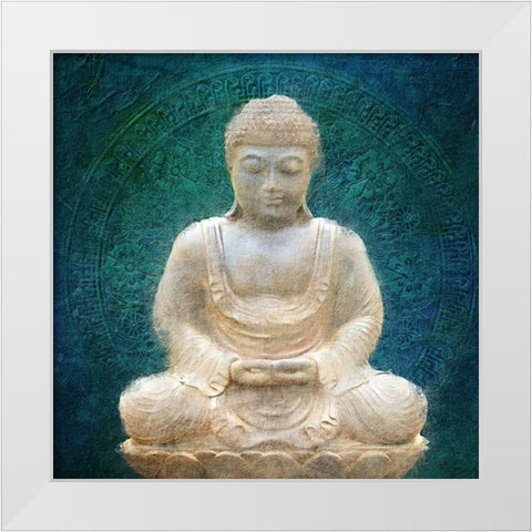 Serenity Blue White Modern Wood Framed Art Print by Kimberly, Allen