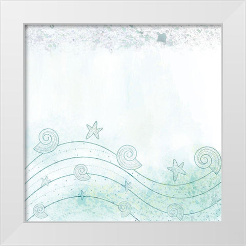 Splatter Sea White Modern Wood Framed Art Print by Kimberly, Allen