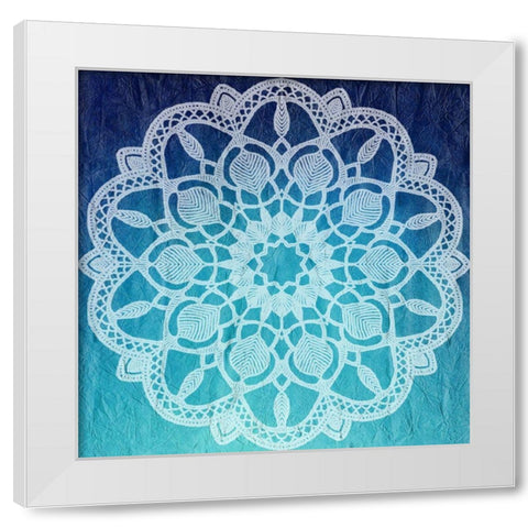 Indigo Mandala 1 White Modern Wood Framed Art Print by Kimberly, Allen
