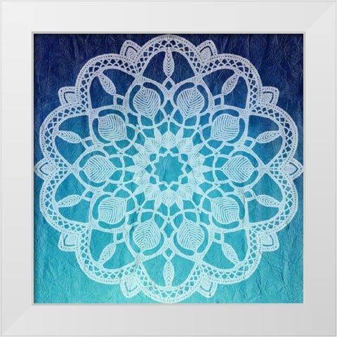 Indigo Mandala 1 White Modern Wood Framed Art Print by Kimberly, Allen