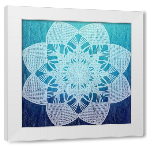 Indigo Mandala 2 White Modern Wood Framed Art Print by Kimberly, Allen