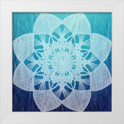 Indigo Mandala 2 White Modern Wood Framed Art Print by Kimberly, Allen