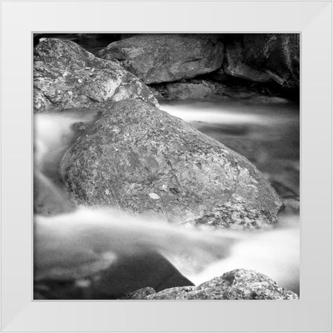 Over the Rocks 1 White Modern Wood Framed Art Print by Kimberly, Allen