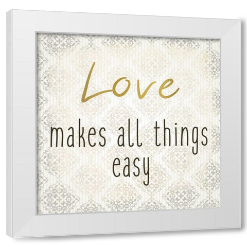 Faith Hope Love 3 White Modern Wood Framed Art Print by Kimberly, Allen