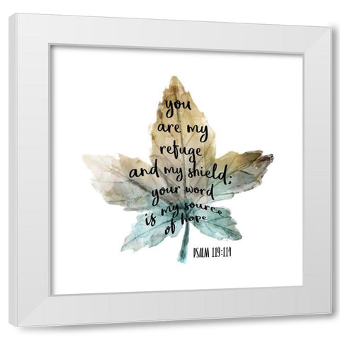 Psalm Leaf 1 White Modern Wood Framed Art Print by Kimberly, Allen