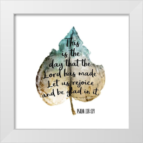 Psalm Leaf 2 White Modern Wood Framed Art Print by Kimberly, Allen