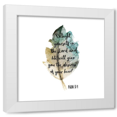Psalm Leaf 4 White Modern Wood Framed Art Print by Kimberly, Allen