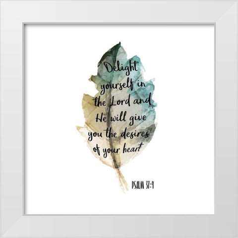 Psalm Leaf 4 White Modern Wood Framed Art Print by Kimberly, Allen
