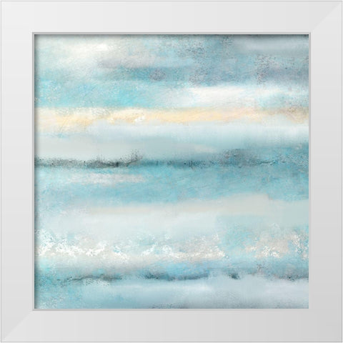 Layers of Blue White Modern Wood Framed Art Print by Kimberly, Allen