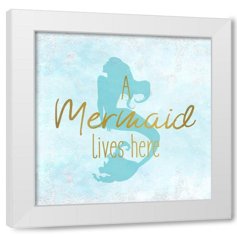 A Mermaid 1 White Modern Wood Framed Art Print by Kimberly, Allen