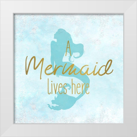 A Mermaid 1 White Modern Wood Framed Art Print by Kimberly, Allen
