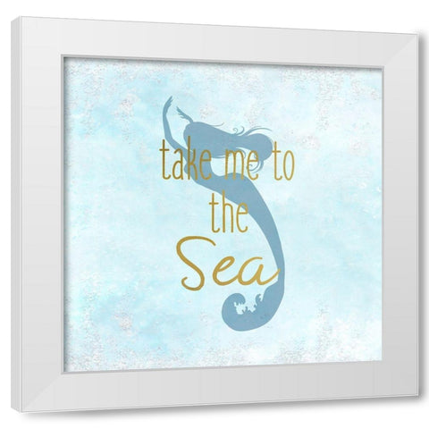 A Mermaid 2 White Modern Wood Framed Art Print by Kimberly, Allen