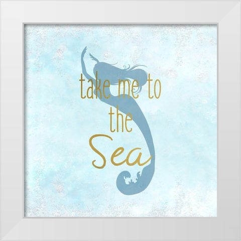 A Mermaid 2 White Modern Wood Framed Art Print by Kimberly, Allen