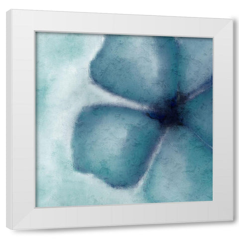 Teal Bloom White Modern Wood Framed Art Print by Kimberly, Allen