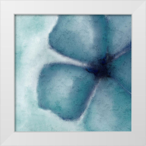 Teal Bloom White Modern Wood Framed Art Print by Kimberly, Allen