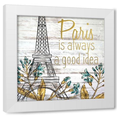 Paris 1 White Modern Wood Framed Art Print by Kimberly, Allen