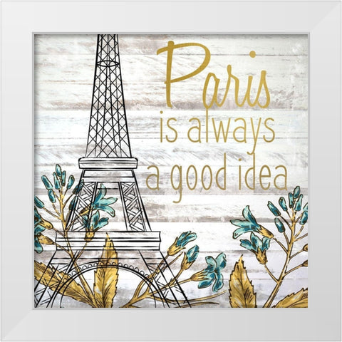 Paris 1 White Modern Wood Framed Art Print by Kimberly, Allen