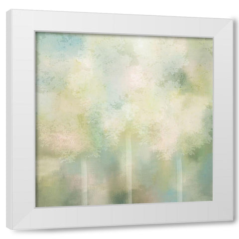 Spring Green 1 White Modern Wood Framed Art Print by Kimberly, Allen