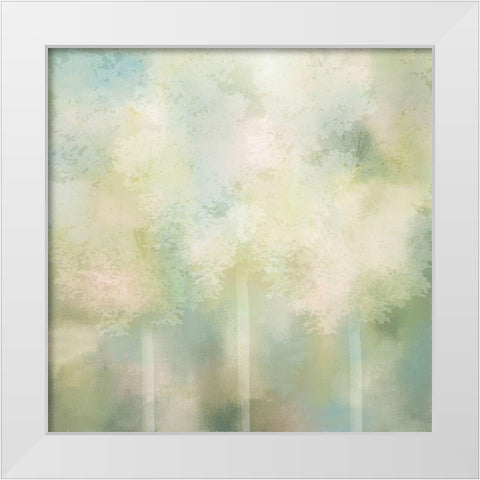 Spring Green 1 White Modern Wood Framed Art Print by Kimberly, Allen