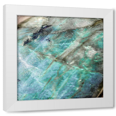 Teal Gem 2 White Modern Wood Framed Art Print by Allen, Kimberly