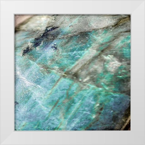 Teal Gem 2 White Modern Wood Framed Art Print by Allen, Kimberly