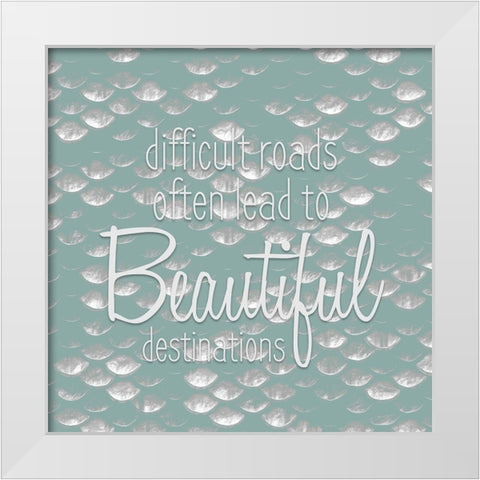 Difficult Roads White Modern Wood Framed Art Print by Kimberly, Allen