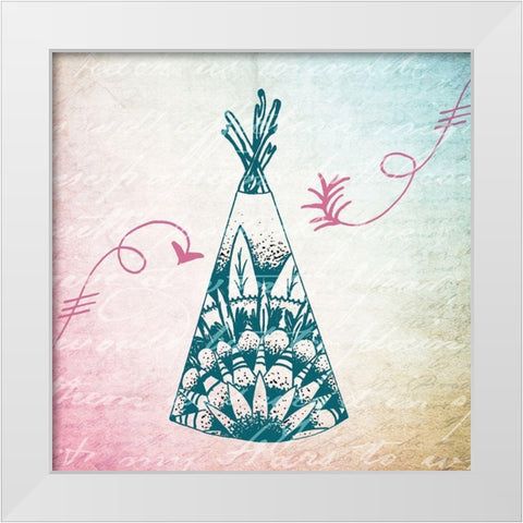 Boho C White Modern Wood Framed Art Print by Kimberly, Allen