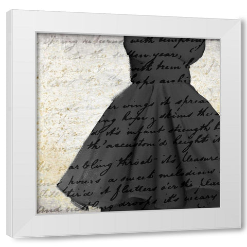 Little Black Dress White Modern Wood Framed Art Print by Kimberly, Allen