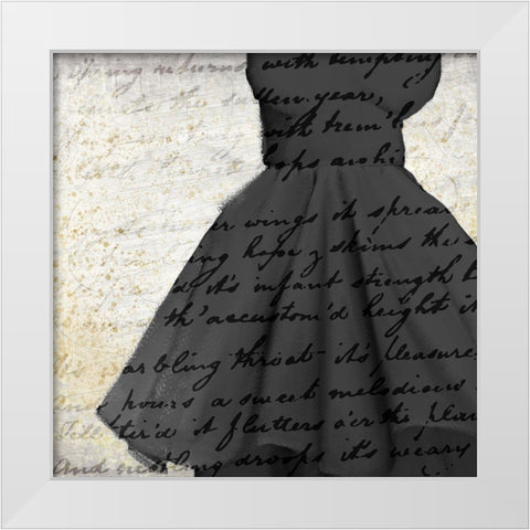 Little Black Dress White Modern Wood Framed Art Print by Kimberly, Allen