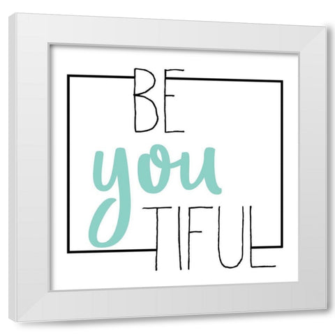 BEyouTIFUL White Modern Wood Framed Art Print by Kimberly, Allen