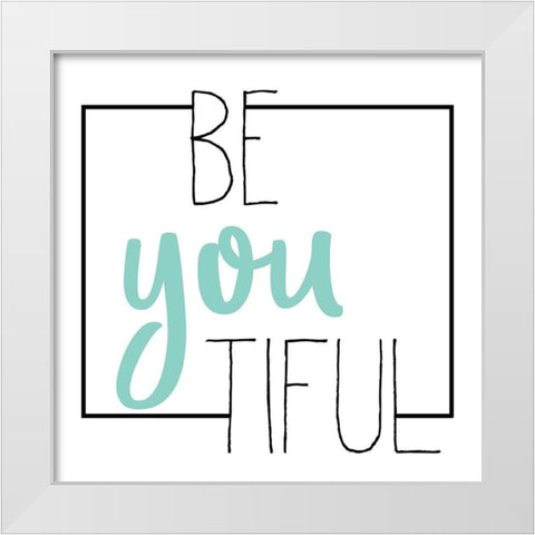 BEyouTIFUL White Modern Wood Framed Art Print by Kimberly, Allen