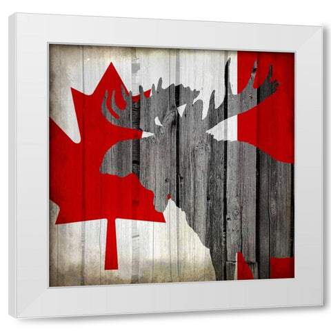 Wildlife Flag 2 White Modern Wood Framed Art Print by Kimberly, Allen