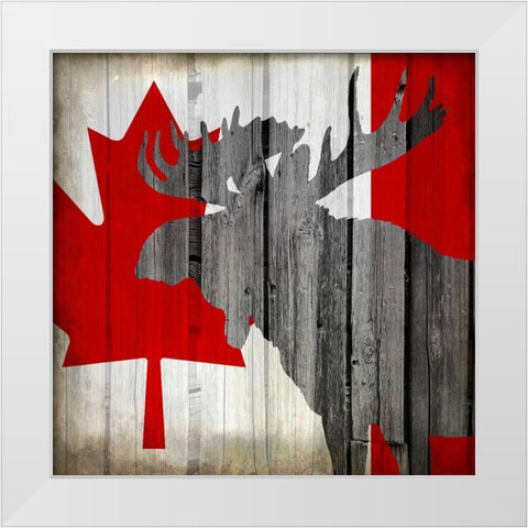 Wildlife Flag 2 White Modern Wood Framed Art Print by Kimberly, Allen