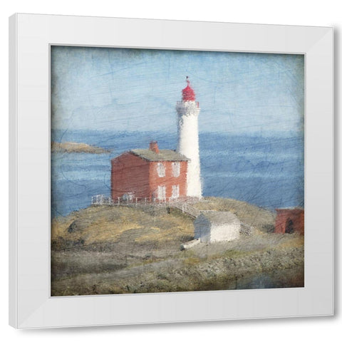 At The Lighthouse White Modern Wood Framed Art Print by Kimberly, Allen