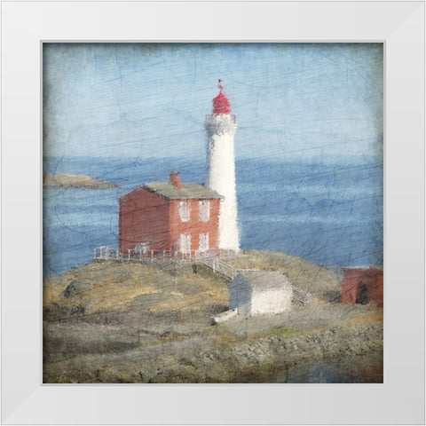 At The Lighthouse White Modern Wood Framed Art Print by Kimberly, Allen
