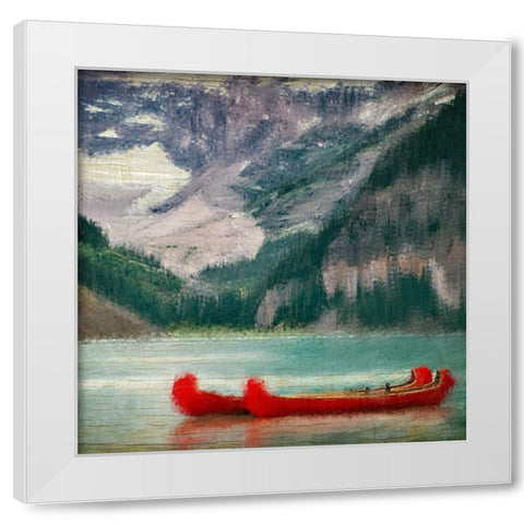 Lake Louise White Modern Wood Framed Art Print by Kimberly, Allen