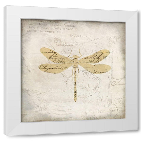 Dragonfly Letters 1 White Modern Wood Framed Art Print by Kimberly, Allen