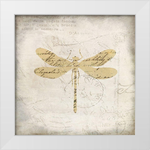 Dragonfly Letters 1 White Modern Wood Framed Art Print by Kimberly, Allen