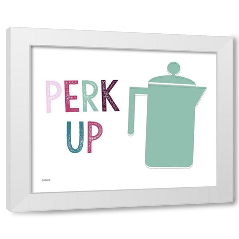 Perk Up White Modern Wood Framed Art Print by Louise, Gigi