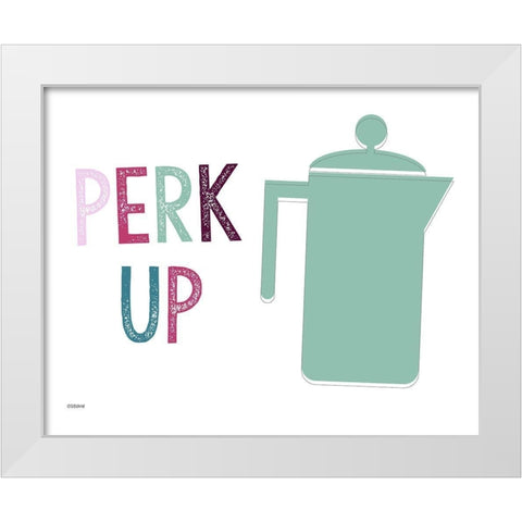 Perk Up White Modern Wood Framed Art Print by Louise, Gigi