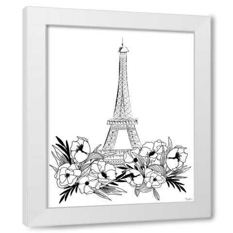 Eiffel Black White White Modern Wood Framed Art Print by Louise, Gigi