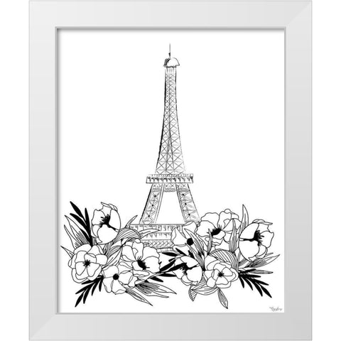 Eiffel Black White White Modern Wood Framed Art Print by Louise, Gigi