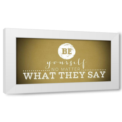 Yourself Yellow White Modern Wood Framed Art Print by Louise, Gigi